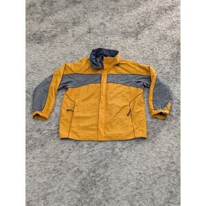 LL Bean Outdoor Outfitter Men's Reg XL Hooded Zip Up Jacket Yellow Gray